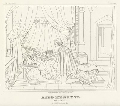 IV. Henrik király, II. rész, IV. felvonás, 4. jelenet (metszet) alkotó: Friedrich August Moritz Retzsch