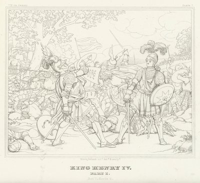 IV. Henrik király, I. rész, V. felvonás, 4. jelenet (metszet) alkotó: Friedrich August Moritz Retzsch