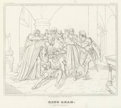 Lear király, III. felvonás, 7. jelenet (metszet) alkotó: Friedrich August Moritz Retzsch