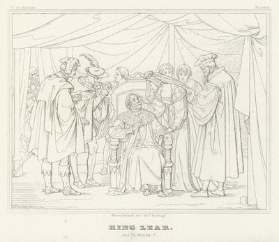 Lear király, IV. felvonás, 7. jelenet (metszet) alkotó: Friedrich August Moritz Retzsch