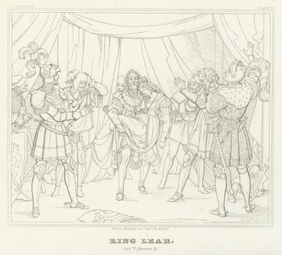 Lear király, V. felvonás, 3. jelenet (metszet) alkotó: Friedrich August Moritz Retzsch