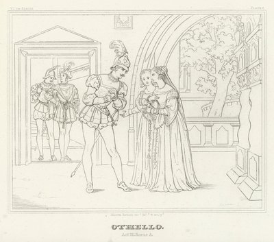 Othello, III. felvonás, 3. jelenet (metszet) alkotó: Friedrich August Moritz Retzsch