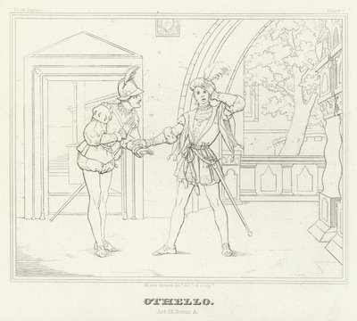 Othello, III. felvonás, 3. jelenet (metszet) alkotó: Friedrich August Moritz Retzsch