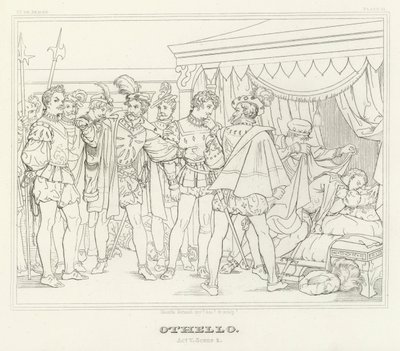 Othello, V. felvonás, 2. jelenet (metszet) alkotó: Friedrich August Moritz Retzsch