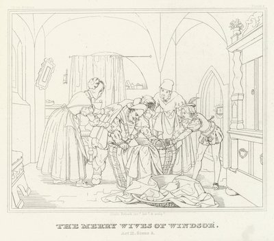 The Merry Wives of Windsor, III. felvonás, 3. jelenet (metszet) alkotó: Friedrich August Moritz Retzsch