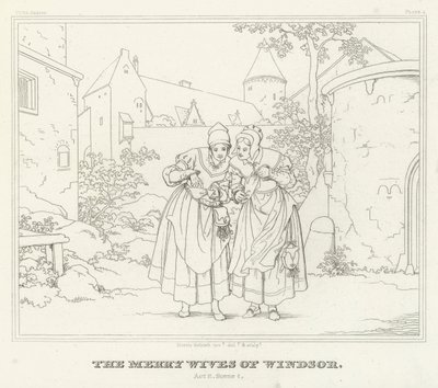 The Merry Wives of Windsor, II. felvonás, 1. jelenet (metszet) alkotó: Friedrich August Moritz Retzsch