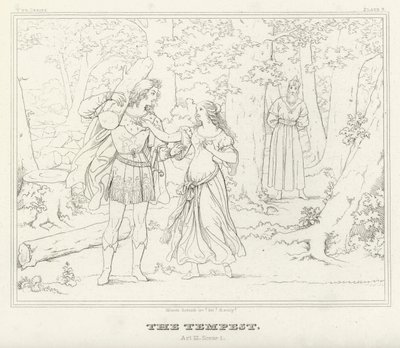 A vihar, III. felvonás, 1. jelenet (metszet) alkotó: Friedrich August Moritz Retzsch