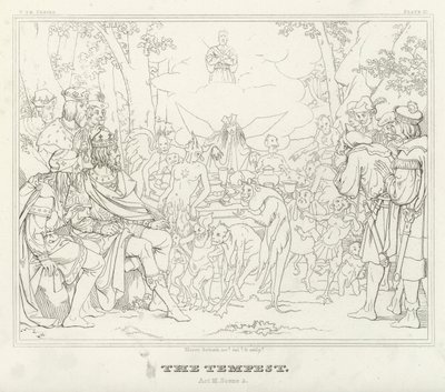 A vihar, III. felvonás, 3. jelenet (metszet) alkotó: Friedrich August Moritz Retzsch