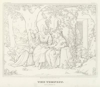 A vihar, I. felvonás, 2. jelenet (metszet) alkotó: Friedrich August Moritz Retzsch