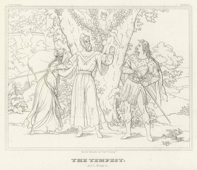 A vihar, I. felvonás, 2. jelenet (metszet) alkotó: Friedrich August Moritz Retzsch