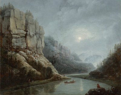 Weisseritztal Drezda közelében a reggeli ködben alkotó: Friedrich Christian Klass