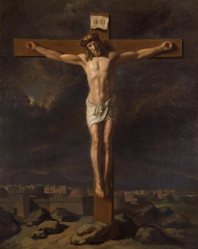 Crucifixus tájképben alkotó: Friedrich Hasslwander