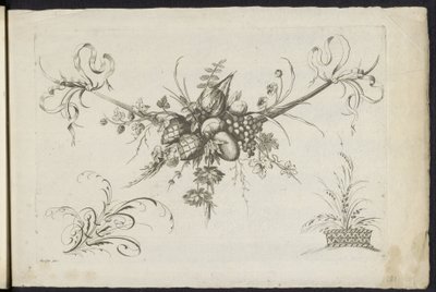 Festool van vruchten, bladeren en bloemen Különféle új virágok és gyümölcsök ünnepe (sorozat címe) alkotó: Friedrich Jacob Morisson