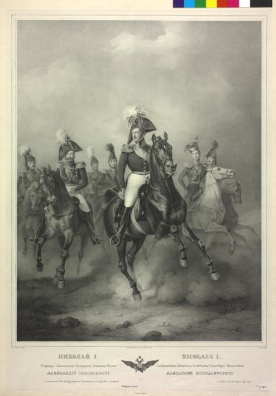 Nicolaus I. lovas portré (litográfia) alkotó: Friedrich Jentzen