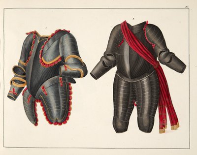 Páncél, lemez a lovagság fejlődésének és szokásainak történetéből, Dr. Franz Kottenkamp, kiadó: Carl Hoffmann, 1842 alkotó: Friedrich Martin von Reibisch