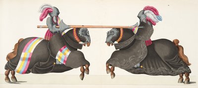 Két lovag egy versenyen, tányér a lovagság fejlődésének és szokásainak történetéből, Dr. Franz Kottenkamp, Carl Hoffmann, 1842 alkotó: Friedrich Martin von Reibisch