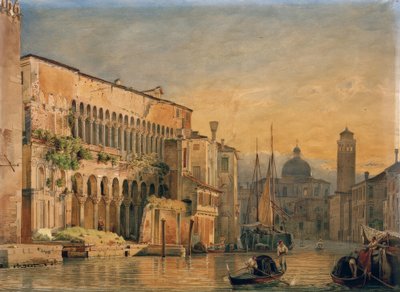 Canal Grande és a Palazzo Fondaco dei Turchi alkotó: Friedrich Nerly