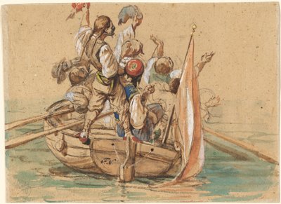 Görög tengerészek a velencei csatornán alkotó: Friedrich Nerly