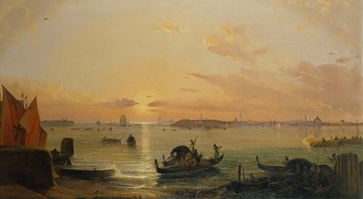 Velence a Lidóból nézve (olaj) alkotó: Friedrich Nerly