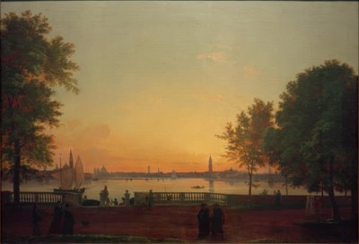 Velencei kilátás a Giardini Pubblici-ból alkotó: Friedrich Nerly