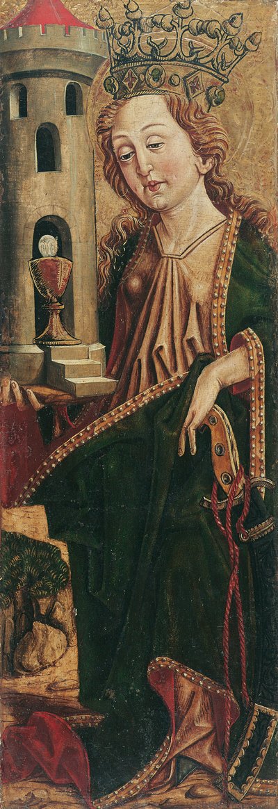 Szent Borbála (belül) és Szent Kassianus (kint) alkotó: Friedrich Pacher (Umkreis)