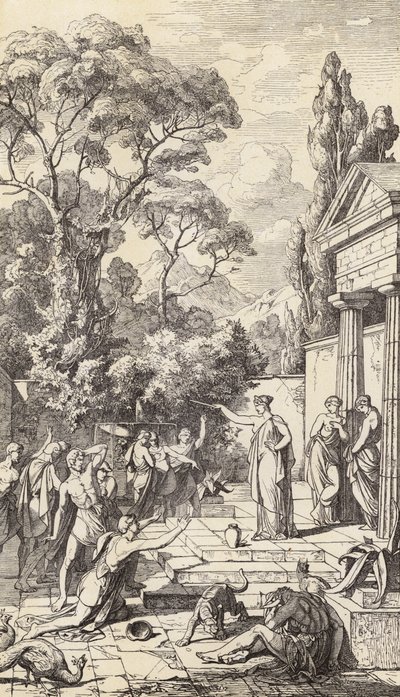 Circe varázsol (metszet) alkotó: Friedrich the Elder Preller