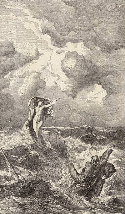 Leukothea és Odüsszeusz (metszet) alkotó: Friedrich the Elder Preller