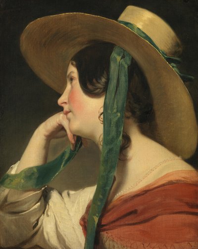 Fiatal lány szalmakalapban alkotó: Friedrich von Amerling