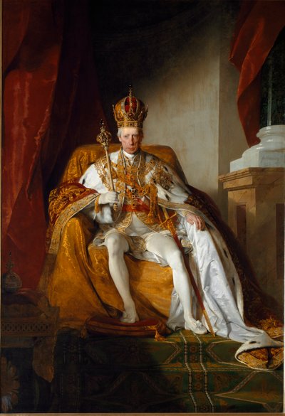 II. Ferenc osztrák császár portréja császári köntösben alkotó: Friedrich von Amerling