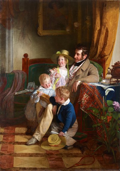 Rudolf von Arthaber és gyermekei Rudolf, Emilie és Gustav alkotó: Friedrich von Amerling