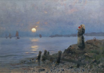 Nő és gyermek a strandon alkotó: Frithjof Smith-Hald