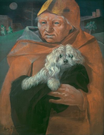Az öreg a kutyájával alkotó: Fritz Burmann