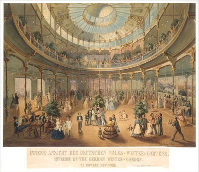 A Német Népi Téli Kert belső képe. A német télikert belseje..., 1856. alkotó: Fritz Meyer