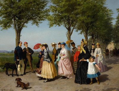 The Promenade (olaj, vászon) alkotó: Fritz Paulsen