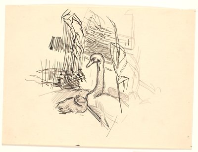 Hattyú kiskacsával alkotó: Fritz Syberg