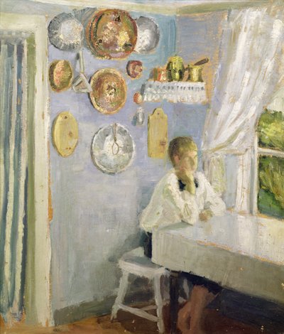 Harald a reggelizőasztalnál, 1900 körül (olaj, panel) alkotó: Fritz Thaulow