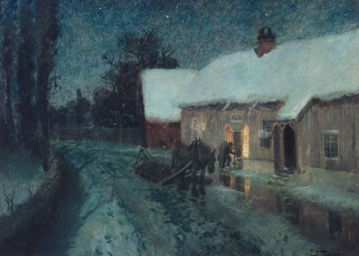 Éjszaka, 1900 körül alkotó: Fritz Thaulow