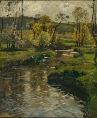 Normandiai folyó, 1896 körül (festmény) alkotó: Fritz Thaulow