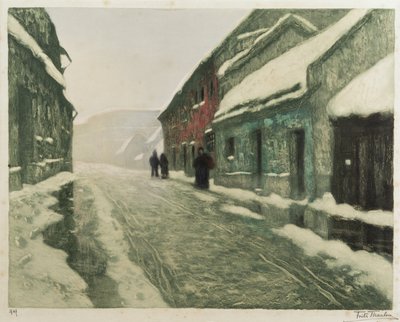Felengedés (kézzel színezett rézkarc) alkotó: Fritz Thaulow