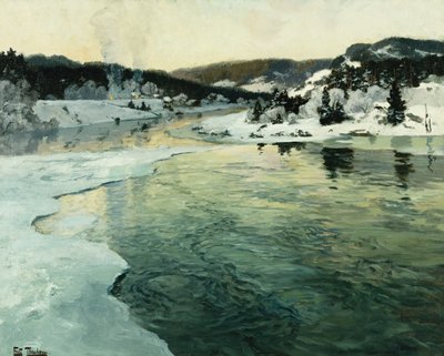 Tél a Mesna folyón Lillehammer közelében, kb. 1905-06 alkotó: Frits Thaulow
