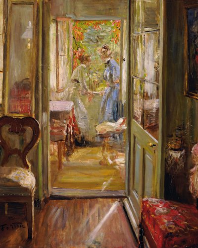 A művész lányai a verandán alkotó: Fritz von Uhde