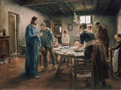 Étkezés előtti ima alkotó: Fritz von Uhde