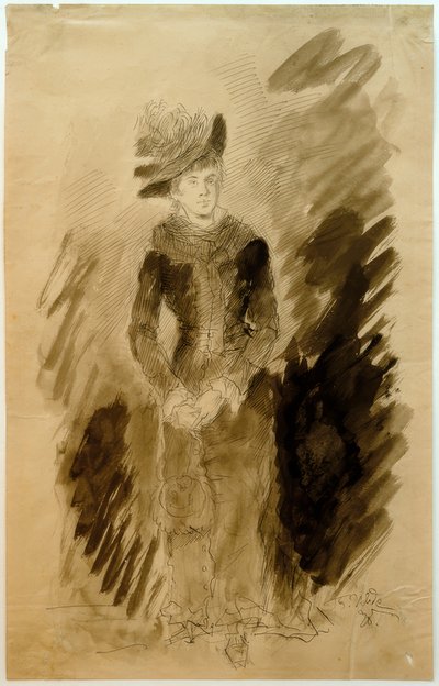 Fiatal nő (Amalie Endres menyasszony portréja) alkotó: Fritz von Uhde