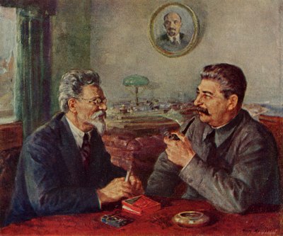 Joszif Sztálin (1879-1953) és Mihail Ivanovics Kalinyin (1875-1946) alkotó: Fyodor Alexandrovich Modorov