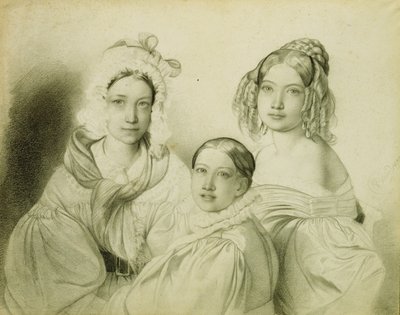 Praskovia, Nadezhda és Maria Vjazemszkij grófnő portréja, 1835 alkotó: Fyodor Antonovich Bruni
