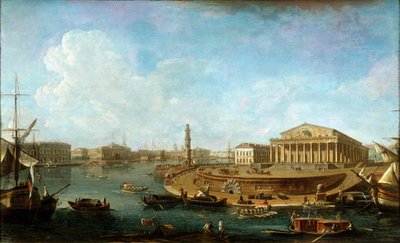 "Tőzsde és Admiralitás a Péter-Pál erődből nézve", Szentpétervár, 1810. alkotó: Fyodor Yakovlevich Alexeev