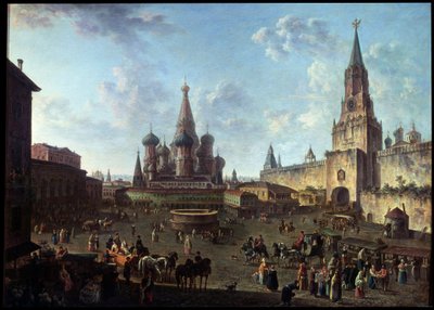 "A Vörös tér Moszkvában", 1801. alkotó: Fyodor Yakovlevich Alexeev