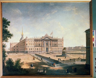 Kilátás a Mihály-palotára és a szentpétervári Connetable térre. Fjodor Jakovlevics Alekszejev (1753-1824) festménye. Olajfestmény alkotó: Fyodor Yakovlevich Alexeev