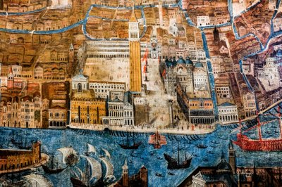 Velence városának madártávlatból történő megtekintése alkotó: G. Barzenti