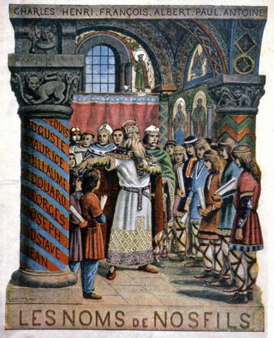 Nagy Károly és az iskola, 1900 körül (illusztráció) alkotó: G. Dascher